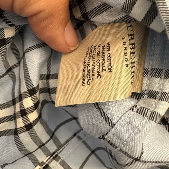 Burberry London Nova Blue Check Button Up Long Sleeve Shirt - Picture 5 of 5